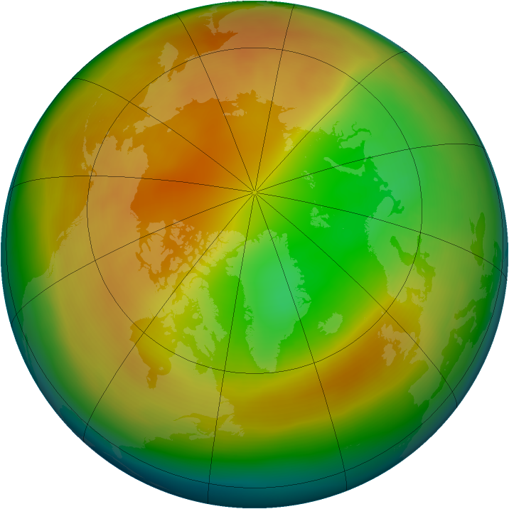 Arctic ozone map for February 2014